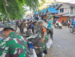 Seluruh Prajurit Kodim 1013/Mtw Bersama Perangkat Daerah Laksanakan Kerja Bakti Pembersihan Pasca Banjir