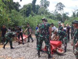 Satgas TMMD Kodim 1013/Mtw Bersama Warga Bahu Membahu Selesaikan Pembangunan Jalan