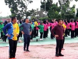 Senam Bersama Peringati HUT Bhayangkara ke-78