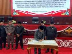 DPRD Murung Raya Setujui Raperda Perubahan APBD Tahun Anggaran 2024 Menjadi Perda