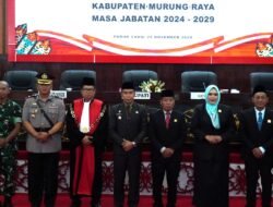 Pj Bupati Mura Hermon Hadiri Pelantikan Pimpinan Definitif DPRD Murung Raya Masa Jabatan 2024-2029